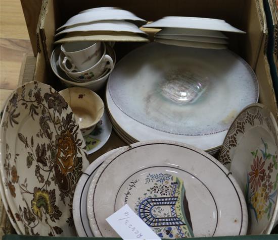 A quantity of Faience plates and other plates